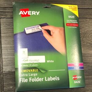 Avery White Removable Extra Large File Folder Labels